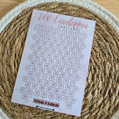 100 Enveloppen challenge A5 (insteekmapje)