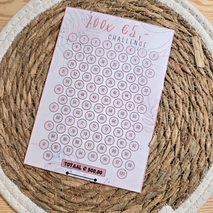 100 Enveloppen challenge A5 (insteekmapje)