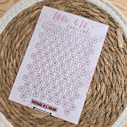 100 Enveloppen challenge A5 (insteekmapje)