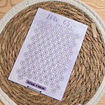 100 Enveloppen challenge A5 (insteekmapje)